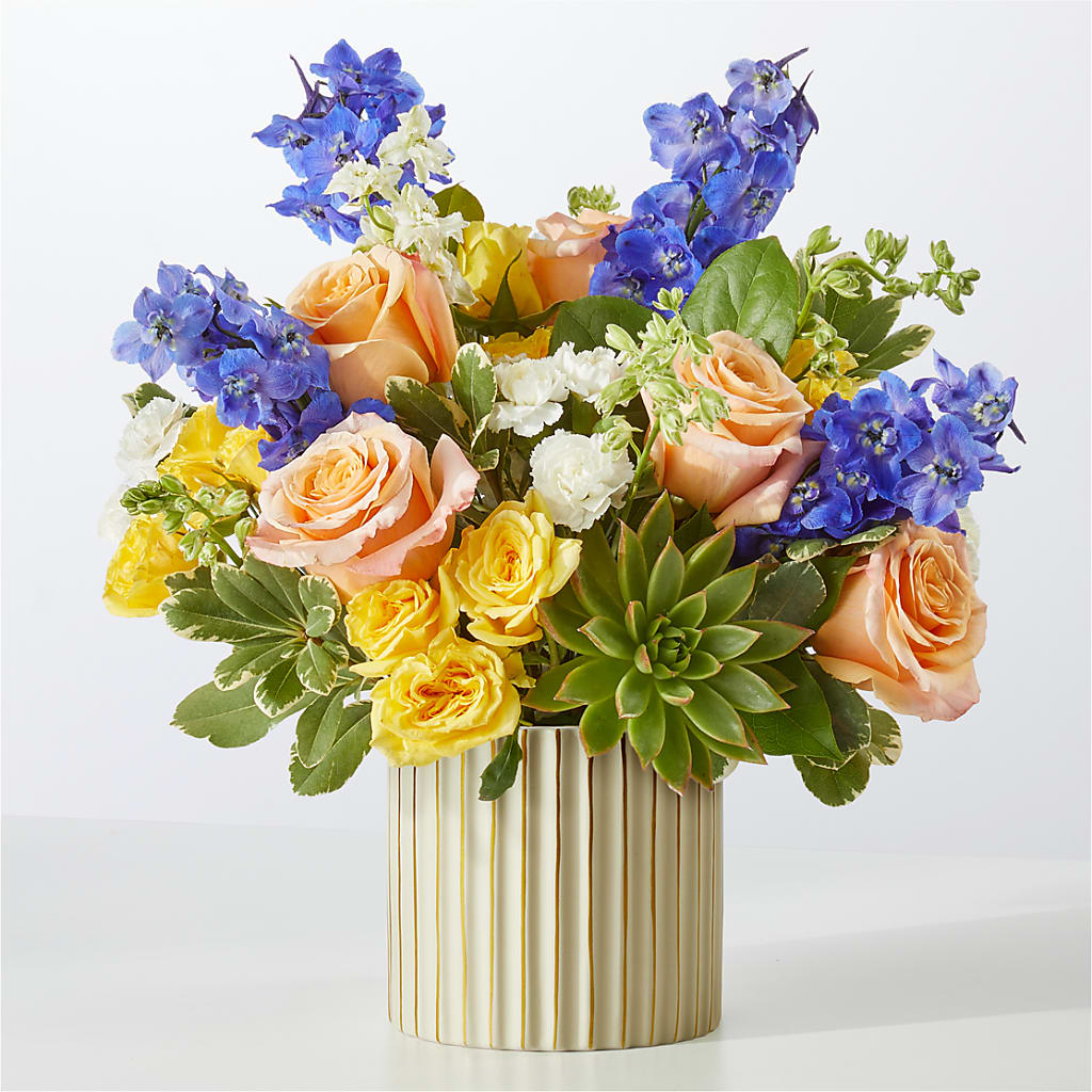 Cobalt Reverie Bouquet – MEME'S FRANKLIN FLOWER SHOP, Franklin LA