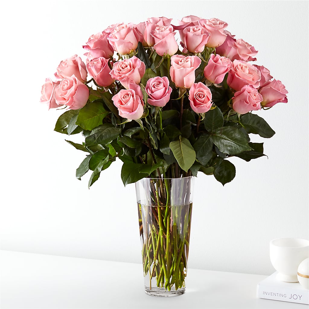 Long Stem Pink Rose Bouquet – MEME'S FRANKLIN FLOWER SHOP, Franklin LA