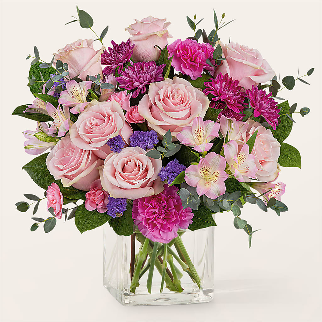 Rosy Radiance Bouquet – MEME'S FRANKLIN FLOWER SHOP, Franklin LA