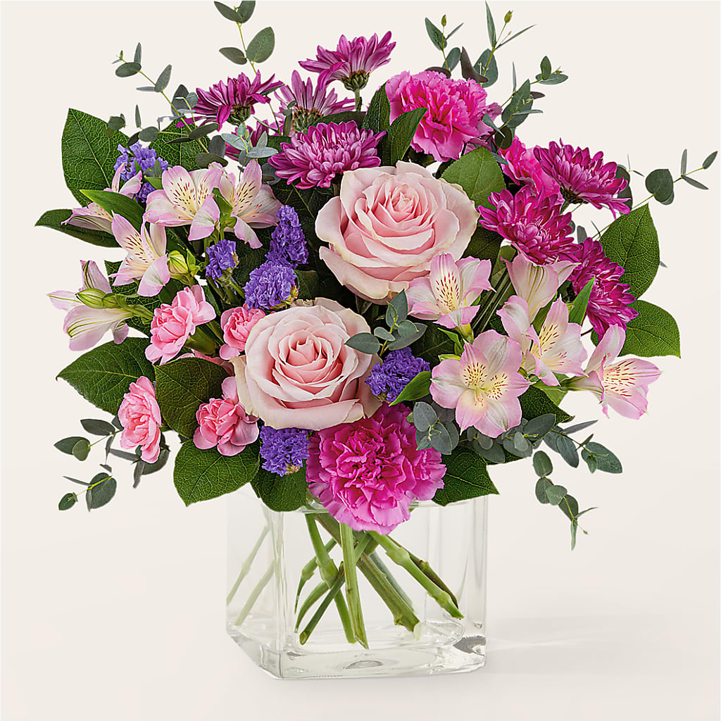 Rosy Radiance Bouquet – MEME'S FRANKLIN FLOWER SHOP, Franklin LA
