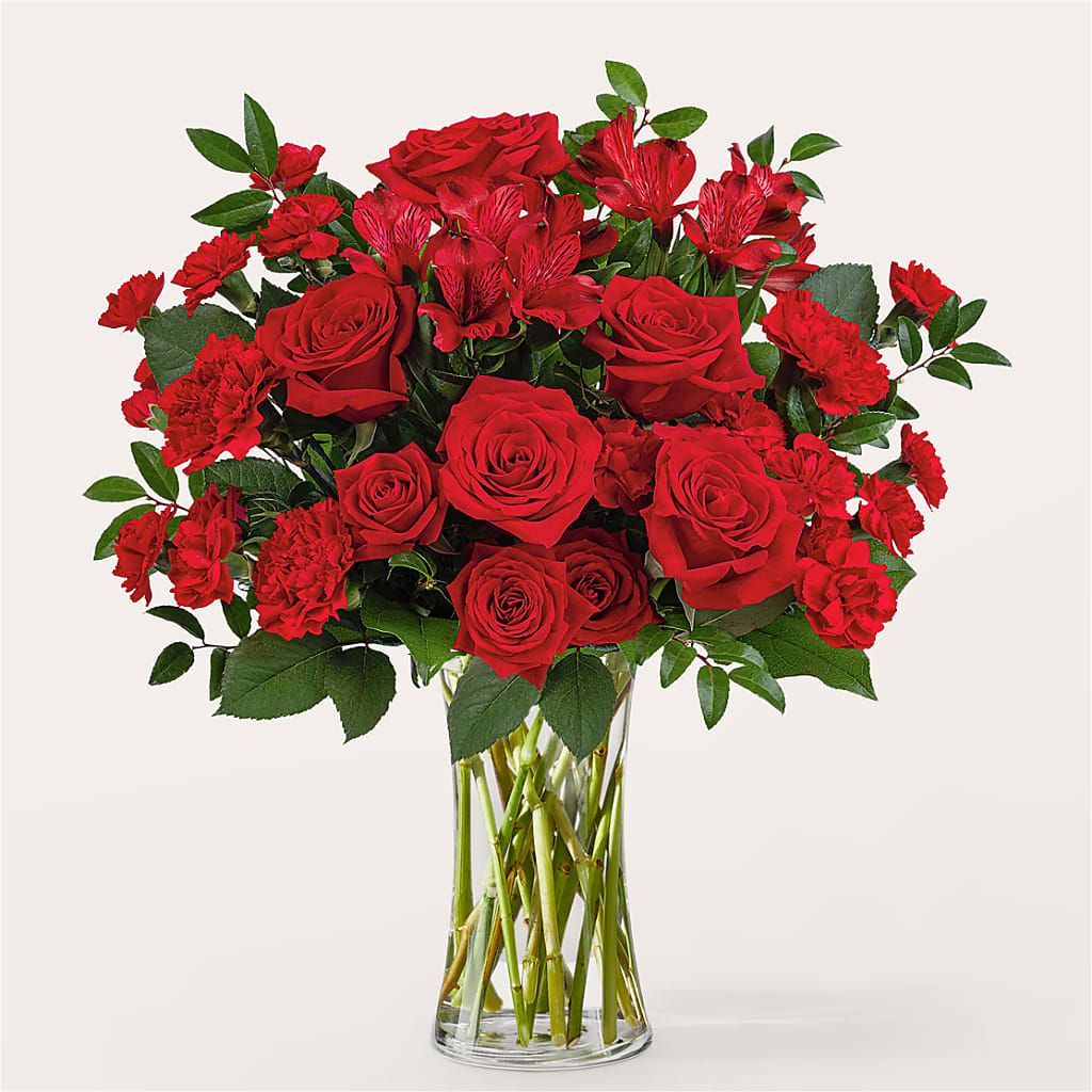 Brilliant Ruby Bouquet – MEME'S FRANKLIN FLOWER SHOP, Franklin LA