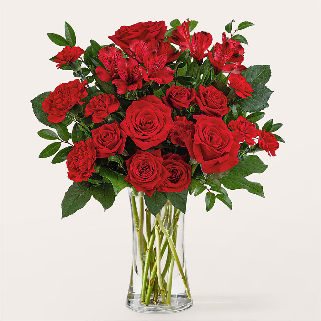 Brilliant Ruby Bouquet – MEME'S FRANKLIN FLOWER SHOP, Franklin LA