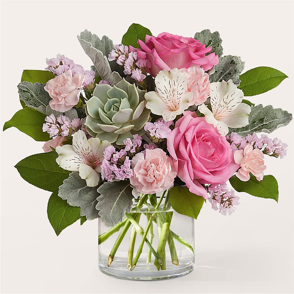 Dusty Rose Bouquet – MEME'S FRANKLIN FLOWER SHOP, Franklin LA