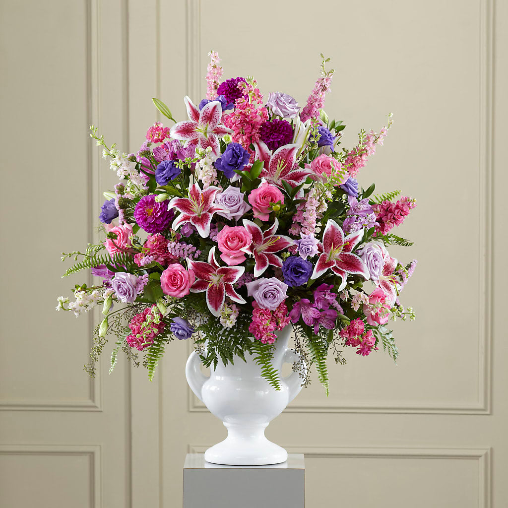 Peaceful Tribute Arrangement – MEME'S FRANKLIN FLOWER SHOP, Franklin LA