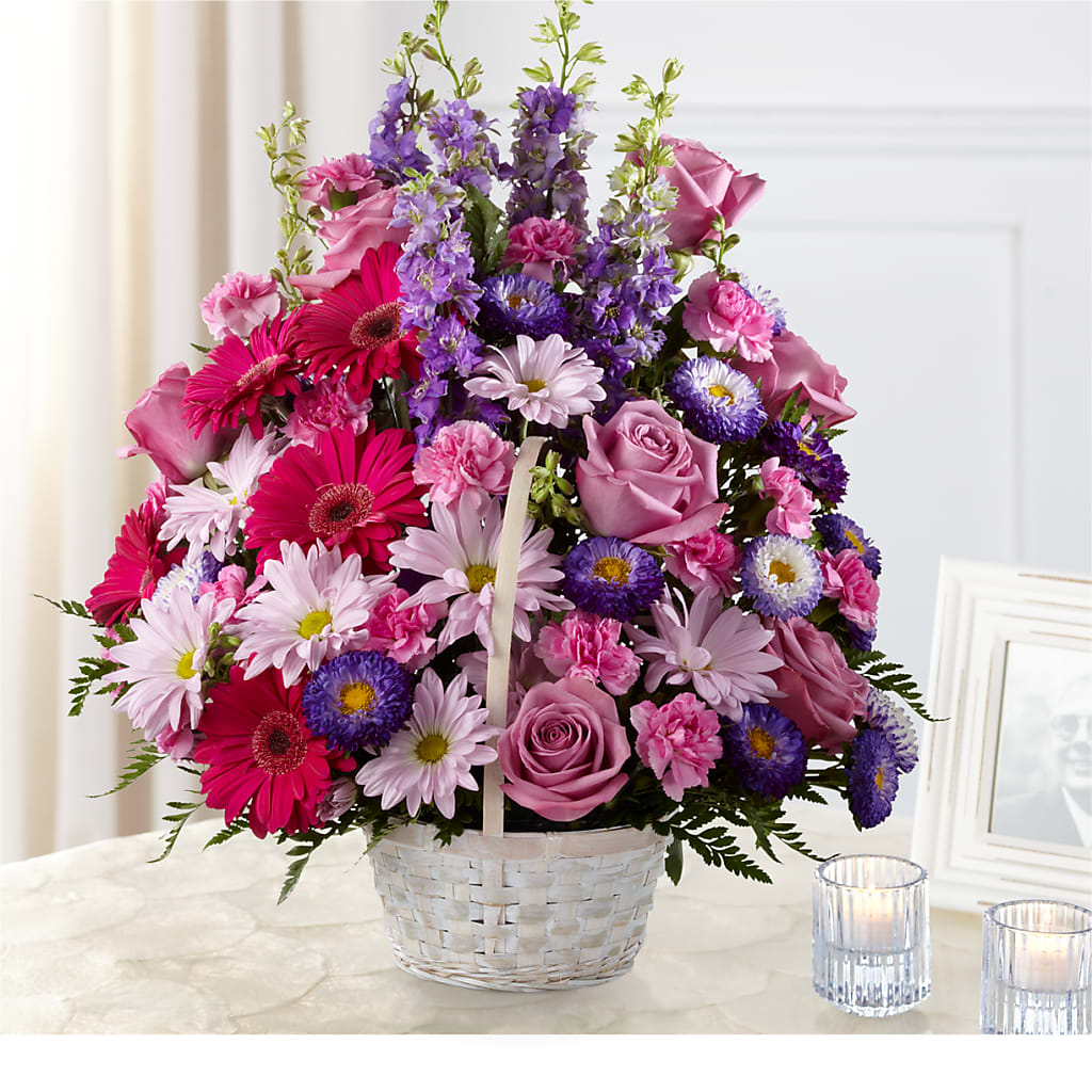 Pastel Peace Basket – MEME'S FRANKLIN FLOWER SHOP, Franklin LA