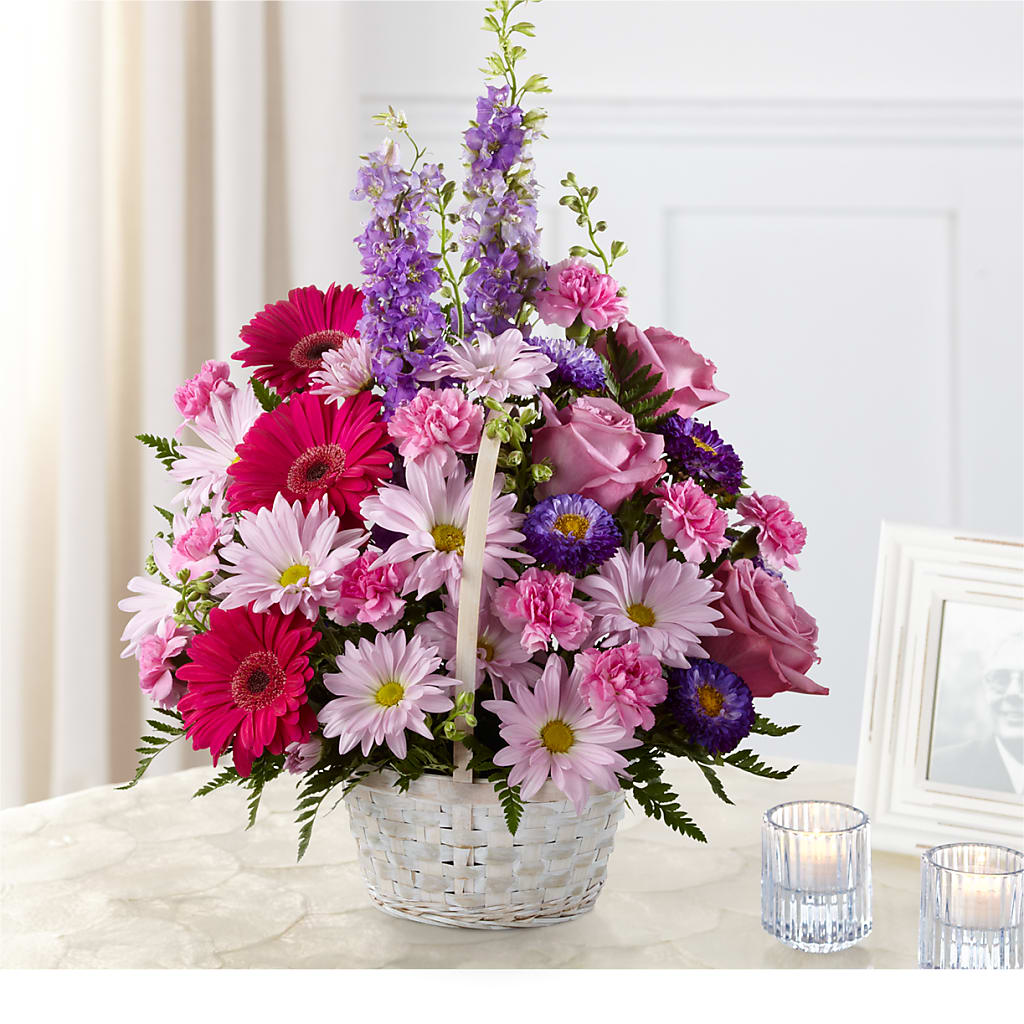 Pastel Peace Basket – MEME'S FRANKLIN FLOWER SHOP, Franklin LA