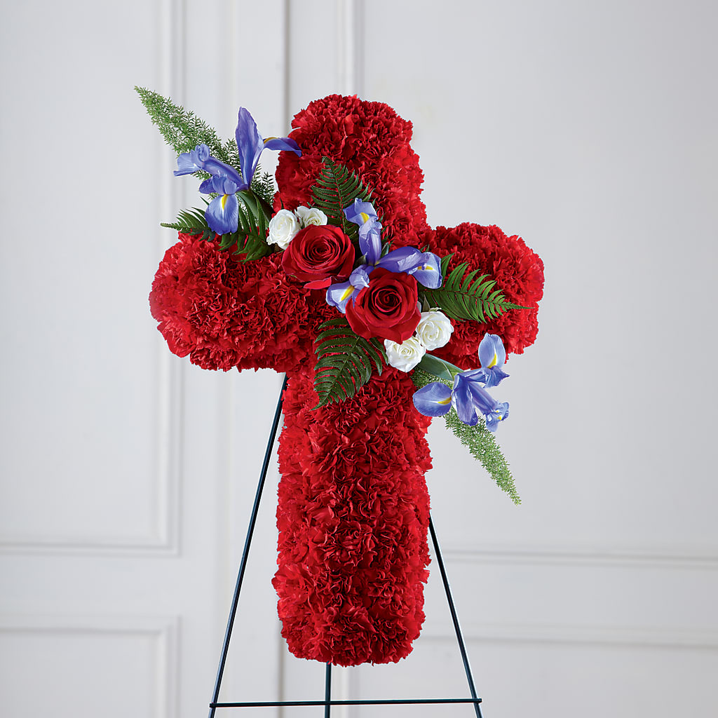 Faithful Hero Floral Cross – MEME'S FRANKLIN FLOWER SHOP, Franklin LA