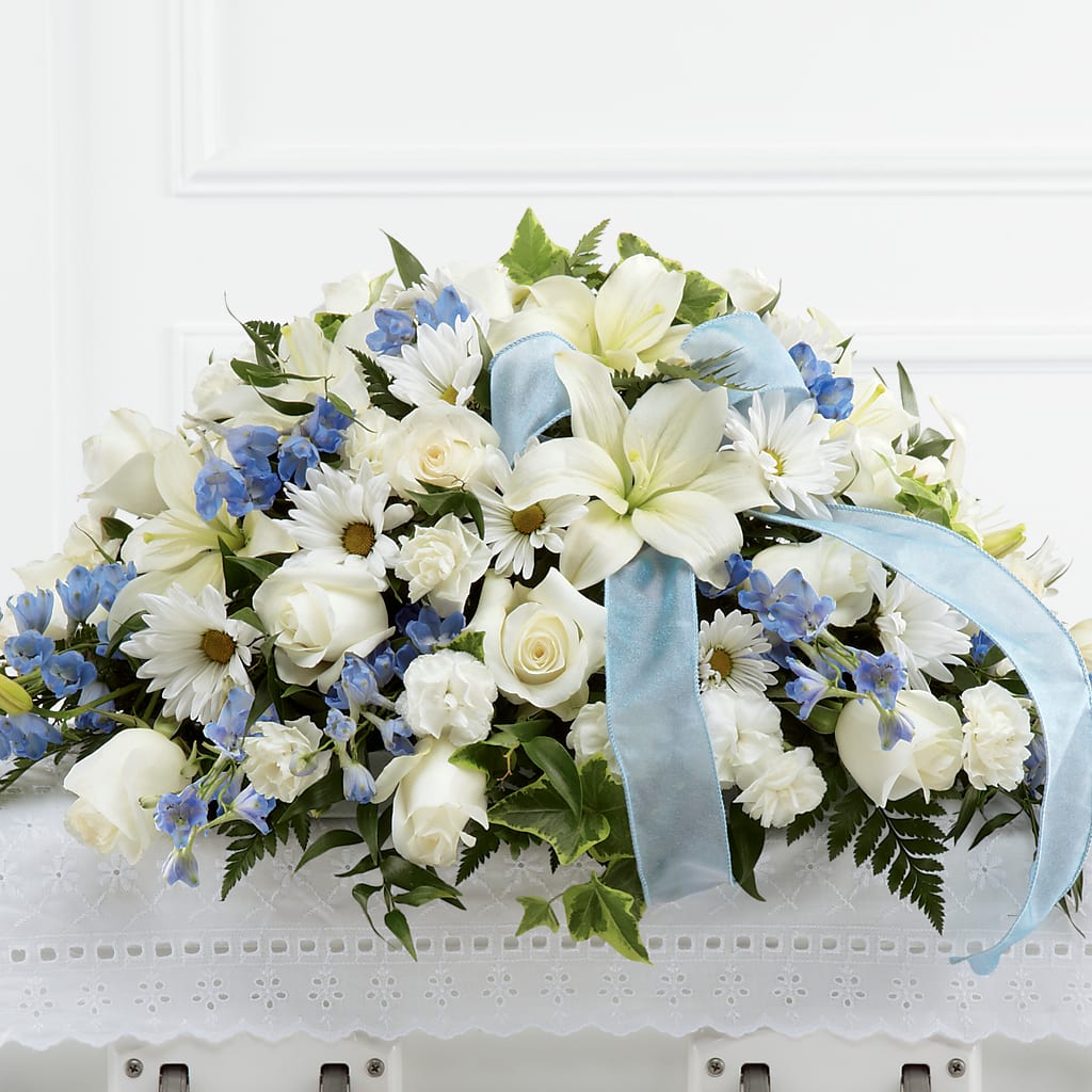 Tender Treasure Casket Spray – MEME'S FRANKLIN FLOWER SHOP, Franklin LA