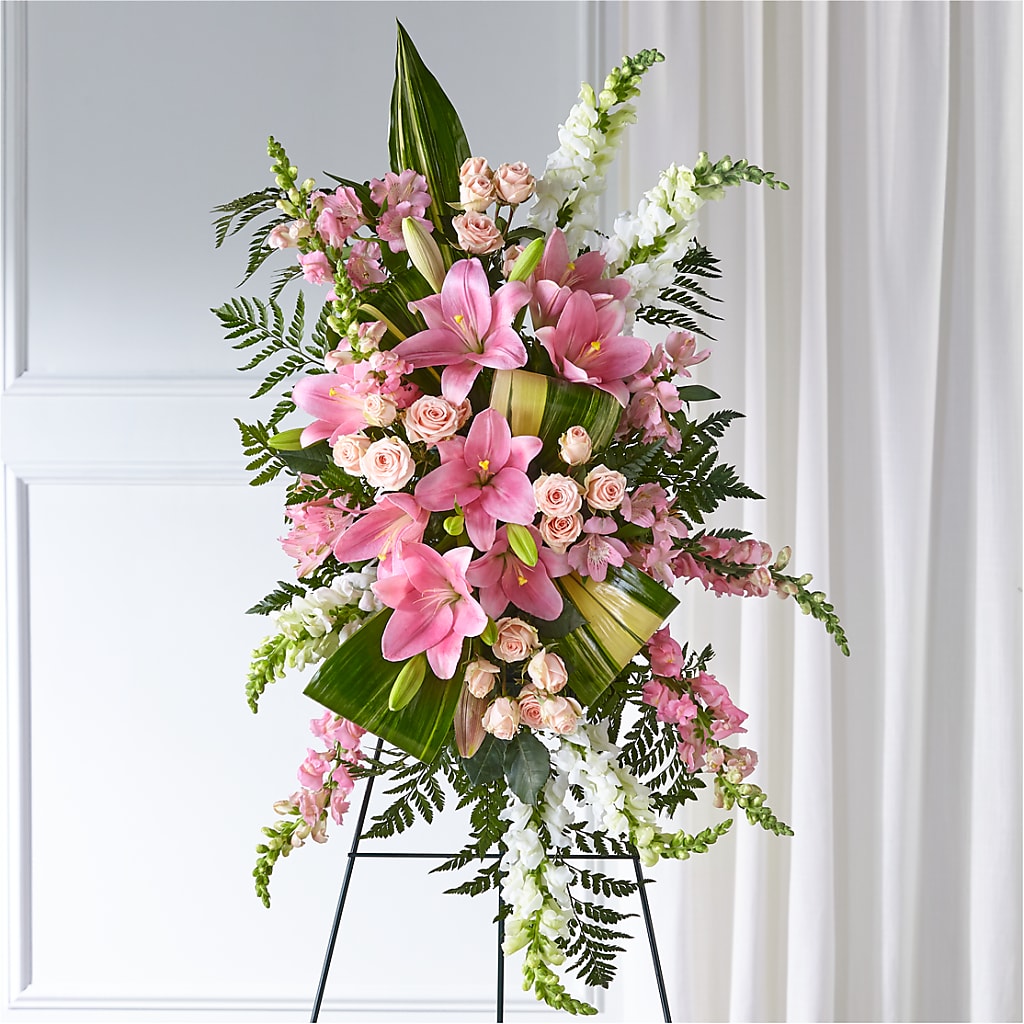 Elegant Embrace Standing Spray – MEME'S FRANKLIN FLOWER SHOP, Franklin LA