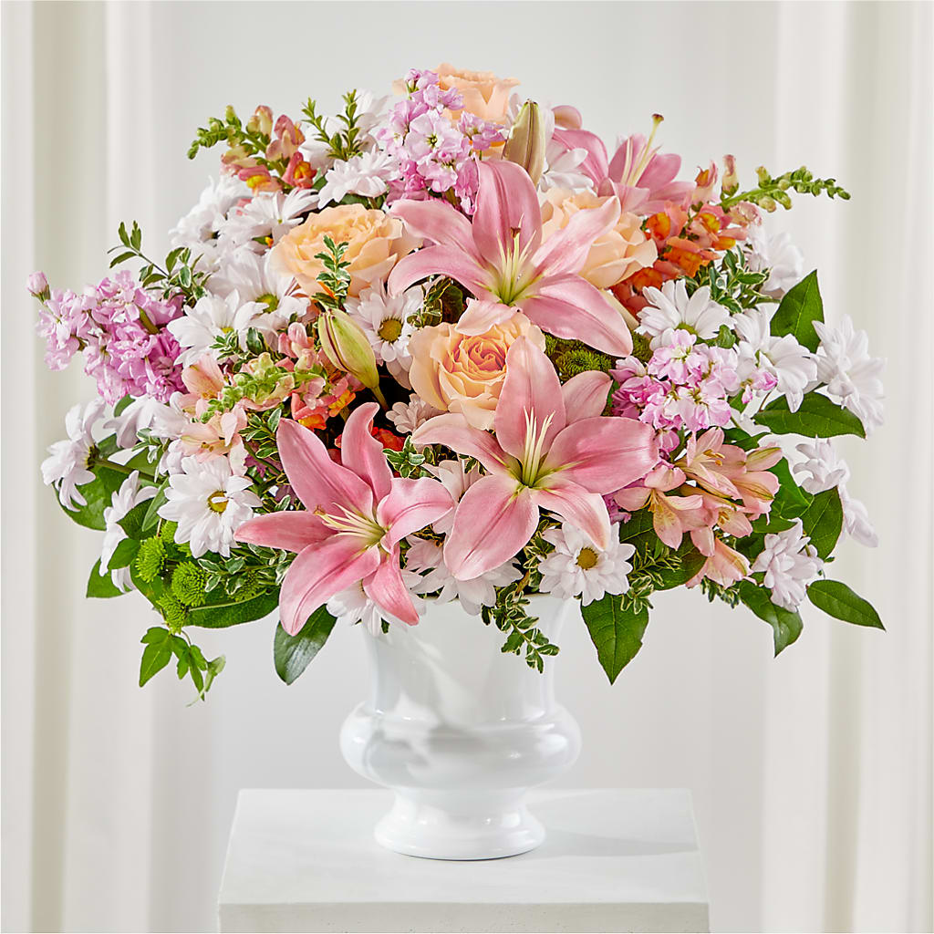 Heartfelt Gesture Urn Arrangement – MEME'S FRANKLIN FLOWER SHOP, Franklin LA