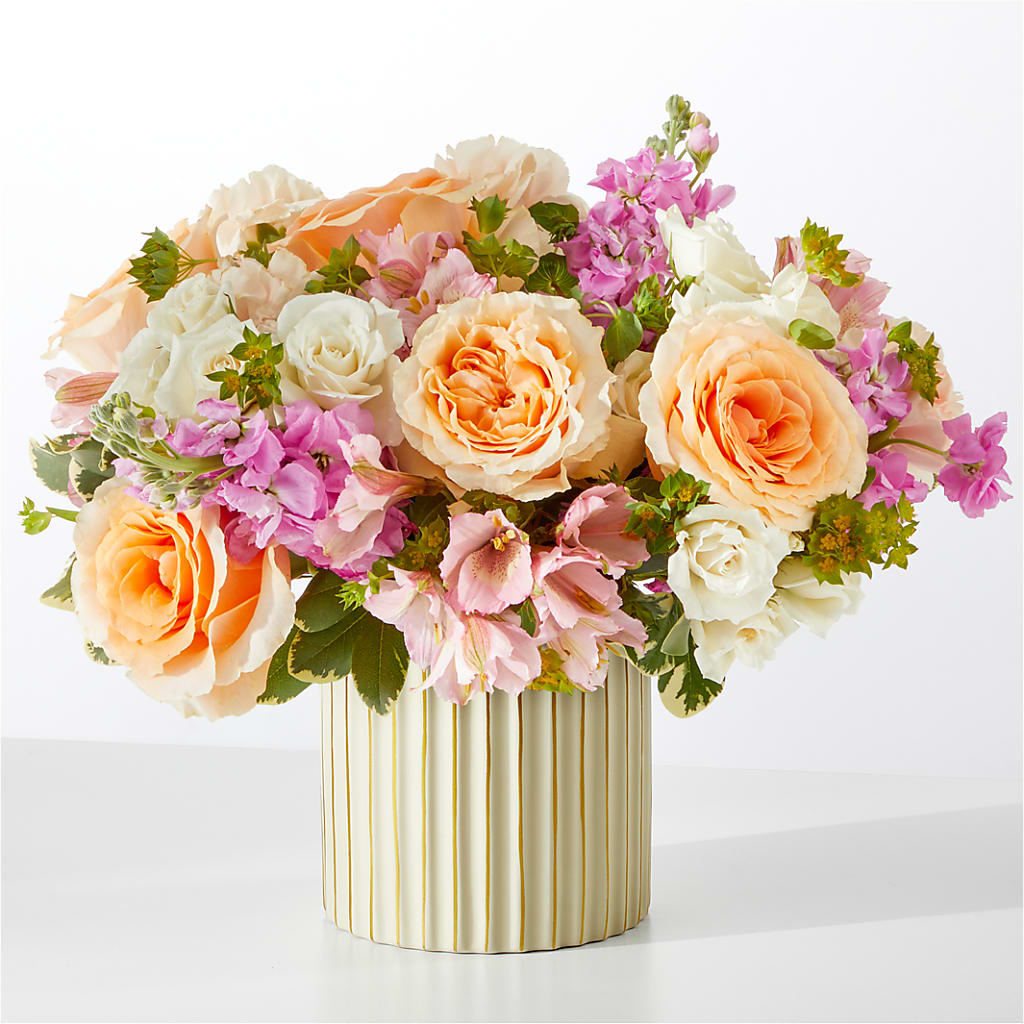 Paradise Bouquet with Ivory Vase – MEME'S FRANKLIN FLOWER SHOP, Franklin LA