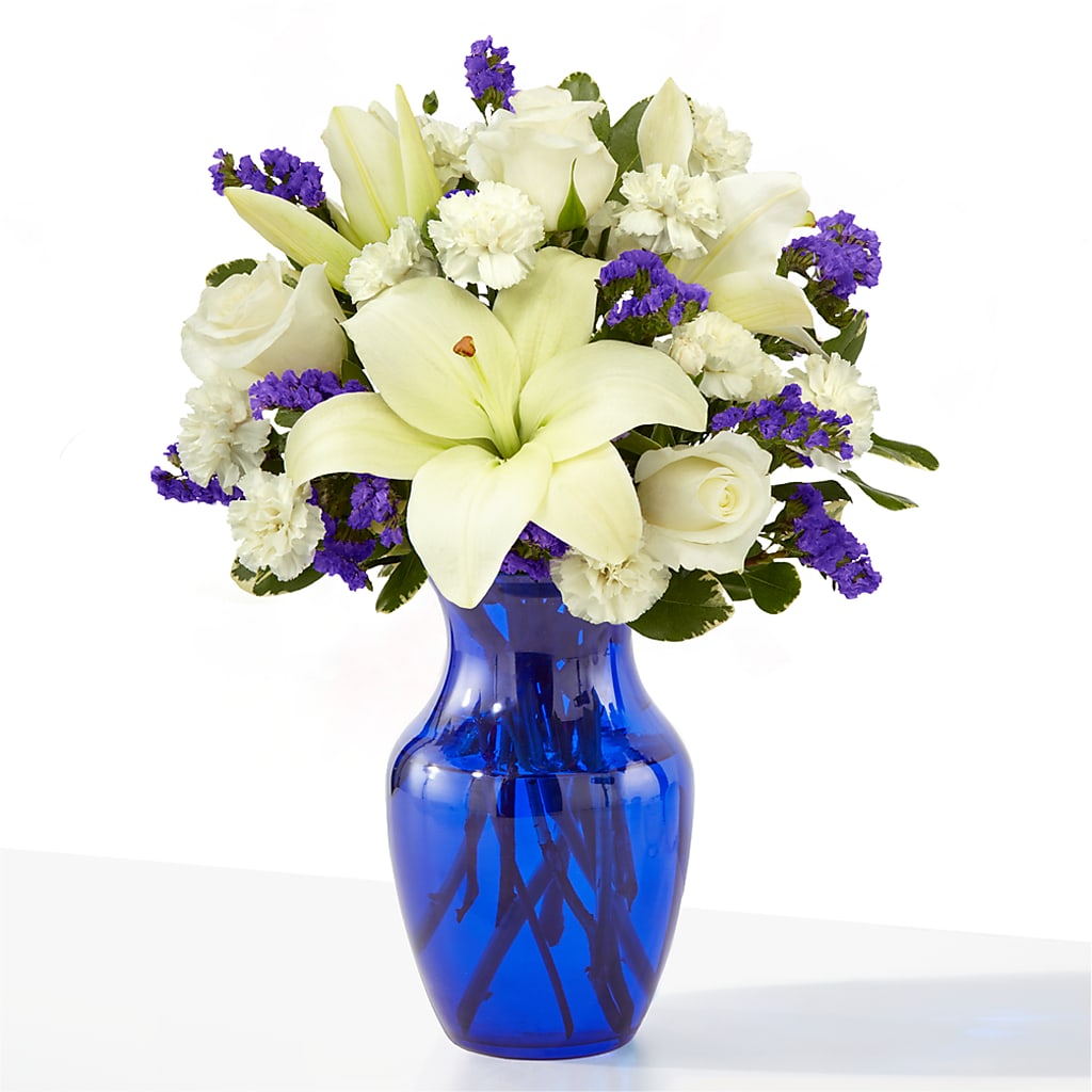 Sapphire Rush Bouquet – MEME'S FRANKLIN FLOWER SHOP, Franklin LA