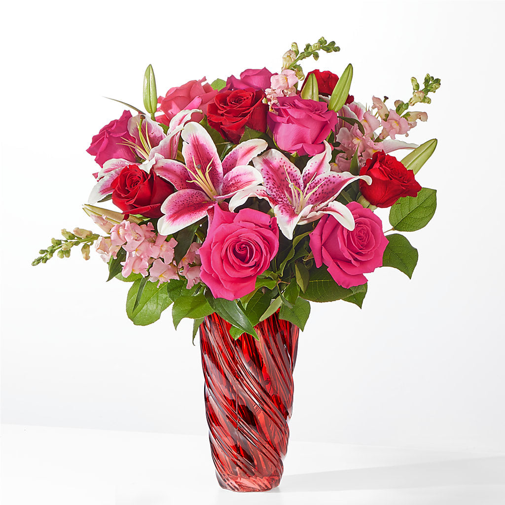 Always You Bouquet with Luxe Swirl Vase – MEME'S FRANKLIN FLOWER SHOP, Franklin LA