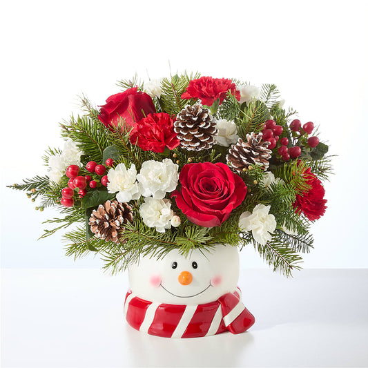 Jolly Snowman Bouquet – MEME'S FRANKLIN FLOWER SHOP, Franklin LA