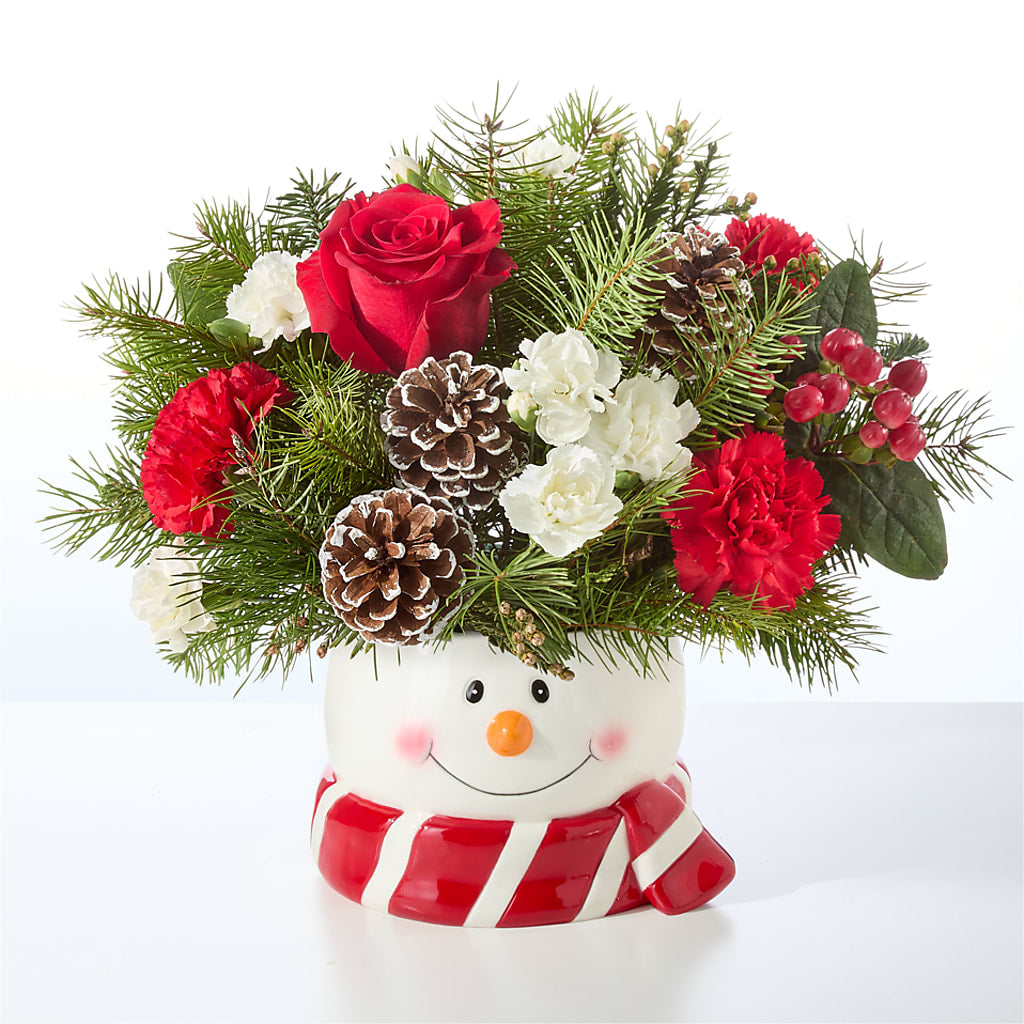 Jolly Snowman Bouquet – MEME'S FRANKLIN FLOWER SHOP, Franklin LA
