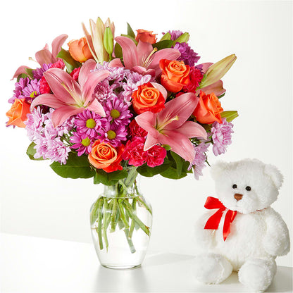 One and Only Bouquet and Bear Bundle – MEME'S FRANKLIN FLOWER SHOP, Franklin LA