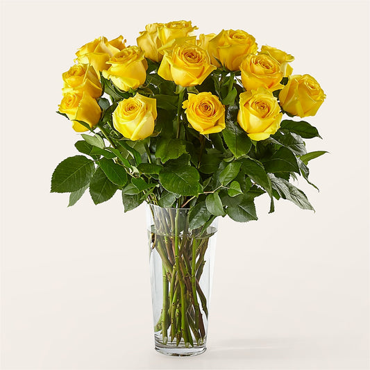 Long Stem Yellow Rose Bouquet – MEME'S FRANKLIN FLOWER SHOP, Franklin LA
