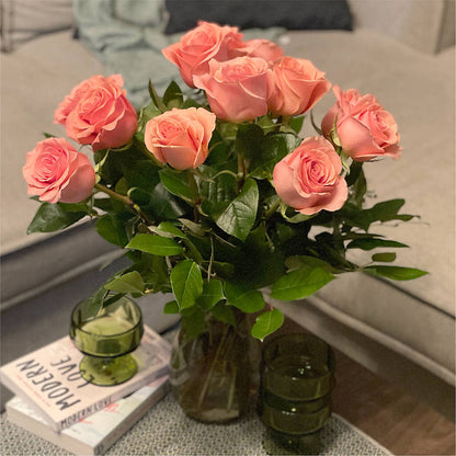Long Stem Pink Rose Bouquet – MEME'S FRANKLIN FLOWER SHOP, Franklin LA