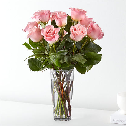 Long Stem Pink Rose Bouquet – MEME'S FRANKLIN FLOWER SHOP, Franklin LA