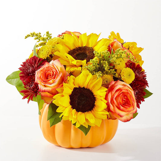 Golden Gourd Pumpkin Bouquet – MEME'S FRANKLIN FLOWER SHOP, Franklin LA