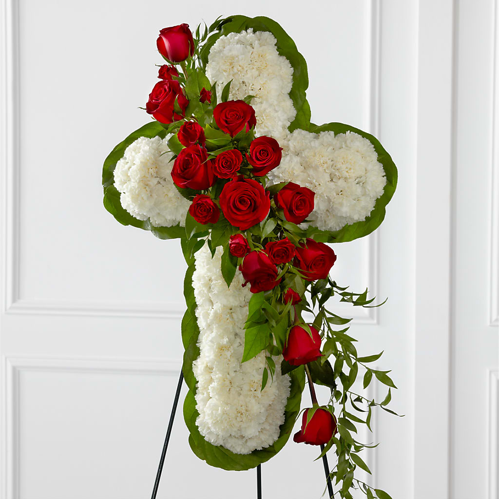 Floral Cross Easel – MEME'S FRANKLIN FLOWER SHOP, Franklin LA