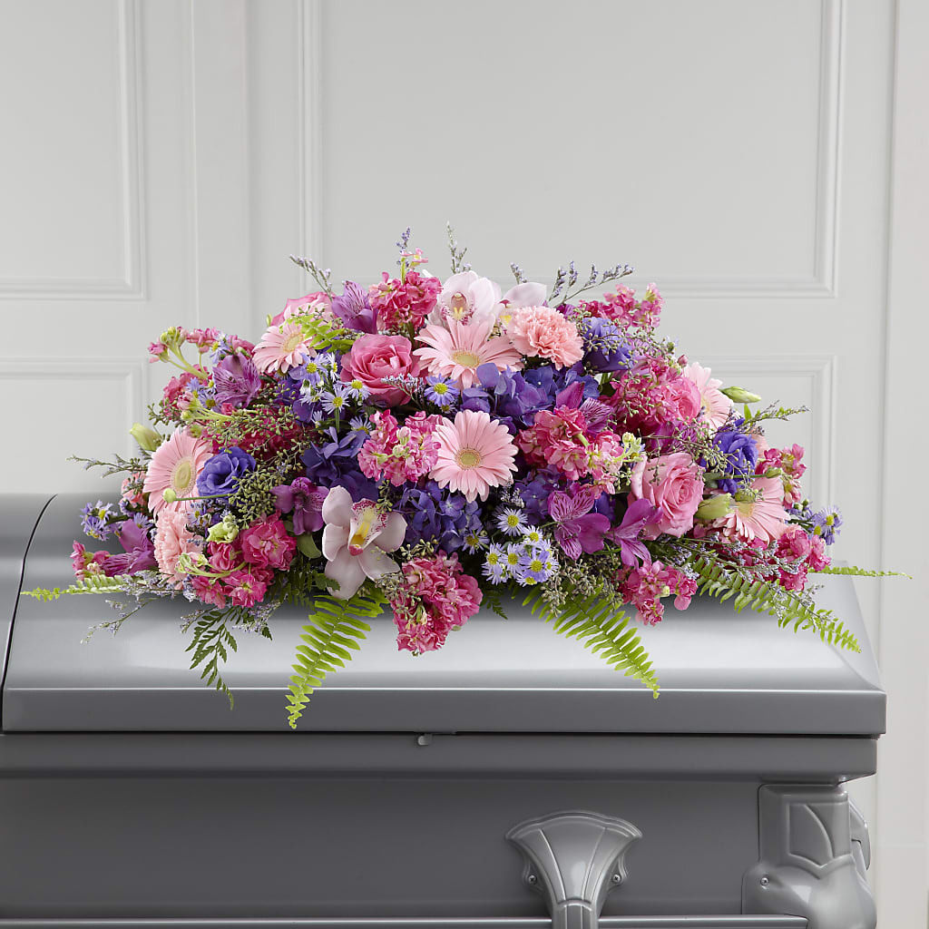 Glorious Garden Casket Spray–Meme's Franklin Flower Shop