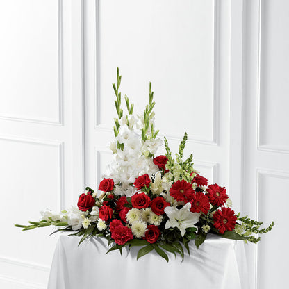 Crimson & White Arrangement – MEME'S FRANKLIN FLOWER SHOP, Franklin LA