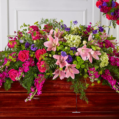 Radiant Tribute Casket Spray – MEME'S FRANKLIN FLOWER SHOP, Franklin LA