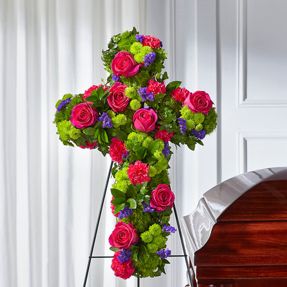 Tribute Rose Floral Cross – MEME'S FRANKLIN FLOWER SHOP, Franklin LA