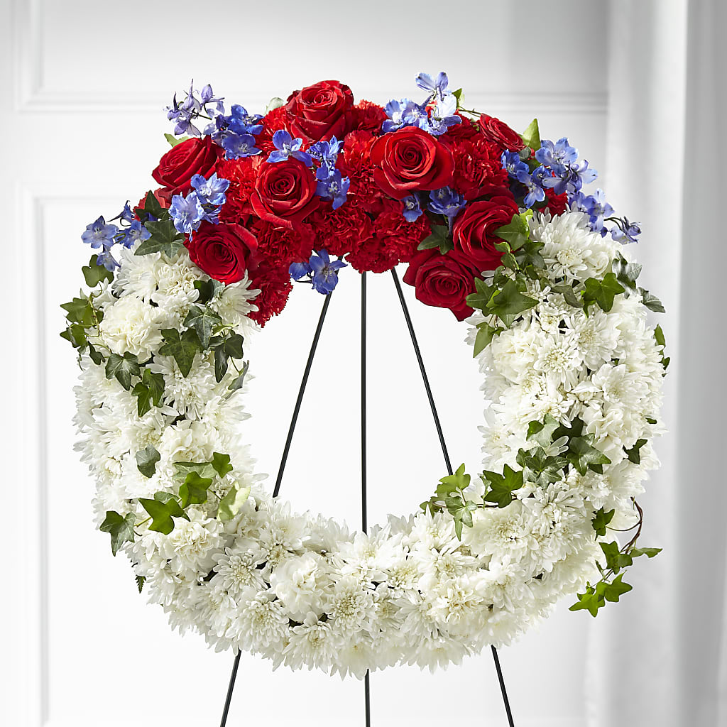 Patriotic Passion Wreath – MEME'S FRANKLIN FLOWER SHOP, Franklin LA