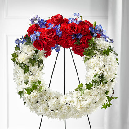 Patriotic Passion Wreath – MEME'S FRANKLIN FLOWER SHOP, Franklin LA