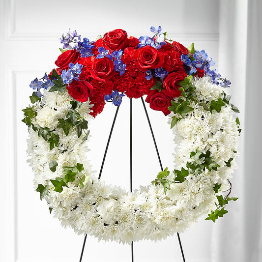 Patriotic Passion Wreath – MEME'S FRANKLIN FLOWER SHOP, Franklin LA