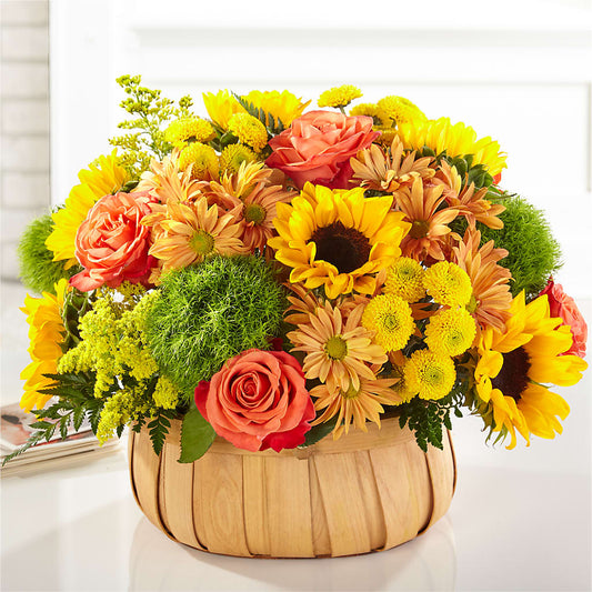 Harvest Sunflower Basket – MEME'S FRANKLIN FLOWER SHOP, Franklin LA