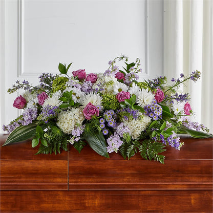 Meadows of Serenity Casket Spray – MEME'S FRANKLIN FLOWER SHOP, Franklin LA