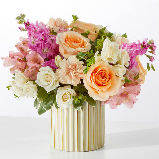 Paradise Bouquet with Ivory Vase – MEME'S FRANKLIN FLOWER SHOP, Franklin LA