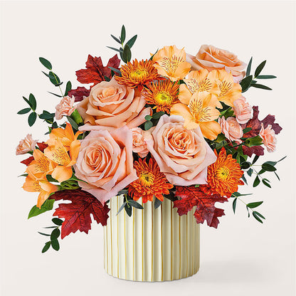 Spiced Latte Bouquet with Ivory Vase – MEME'S FRANKLIN FLOWER SHOP, Franklin LA