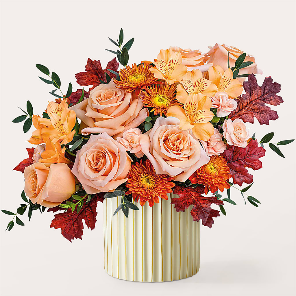 Spiced Latte Bouquet with Ivory Vase – MEME'S FRANKLIN FLOWER SHOP, Franklin LA