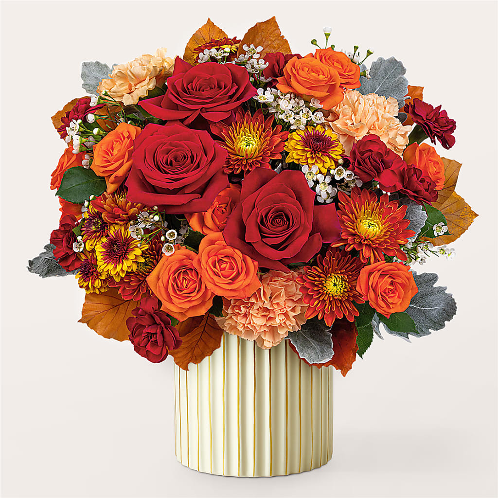 Merlot Bouquet with Ivory Vase – MEME'S FRANKLIN FLOWER SHOP, Franklin LA