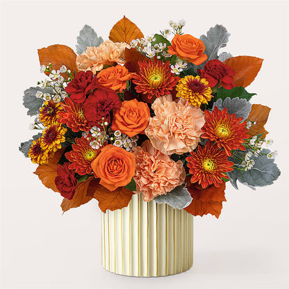 Merlot Bouquet with Ivory Vase – MEME'S FRANKLIN FLOWER SHOP, Franklin LA