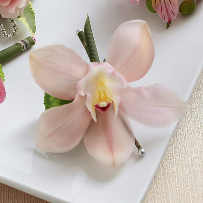 Pink Cymbidium Boutonniere – MEME'S FRANKLIN FLOWER SHOP, Franklin LA